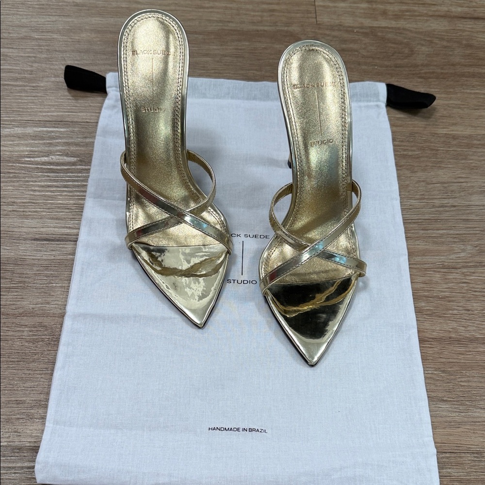 Studio Metallic Gold Heels